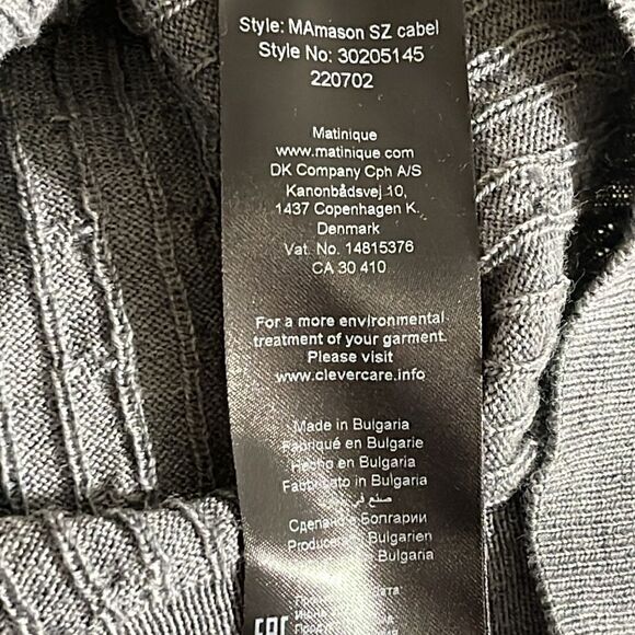 Martinique sweater Mens large Merino cable knit quarter Zip Gray - Picture 11 of 13